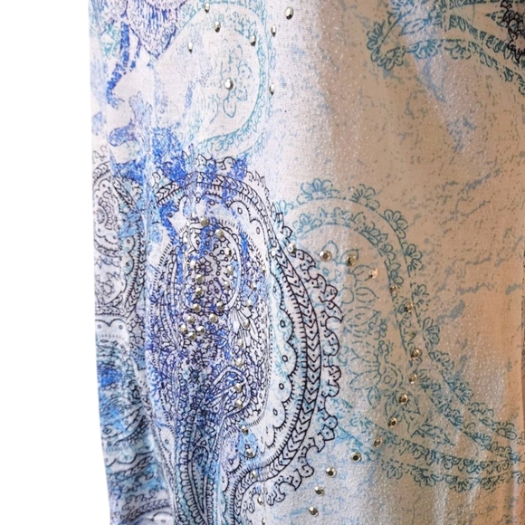 WM Y2K Embellished Paisley Tee Sz XL Fashion Bug Fairycore Bling 00s Spring - Picture 3 of 14